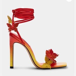 Steve Madden Red and Yellow Butterfly Heels